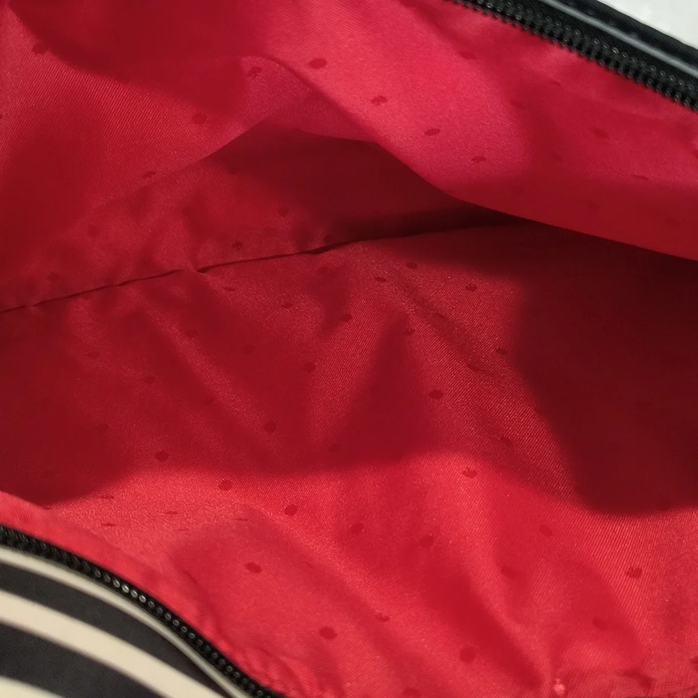 Kate Spade Striped Laptop Bag, adjustable strap, two zips, GUC, 15